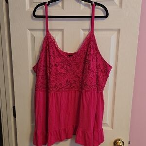 Torrid Fuchsia Lace Trim Camisole